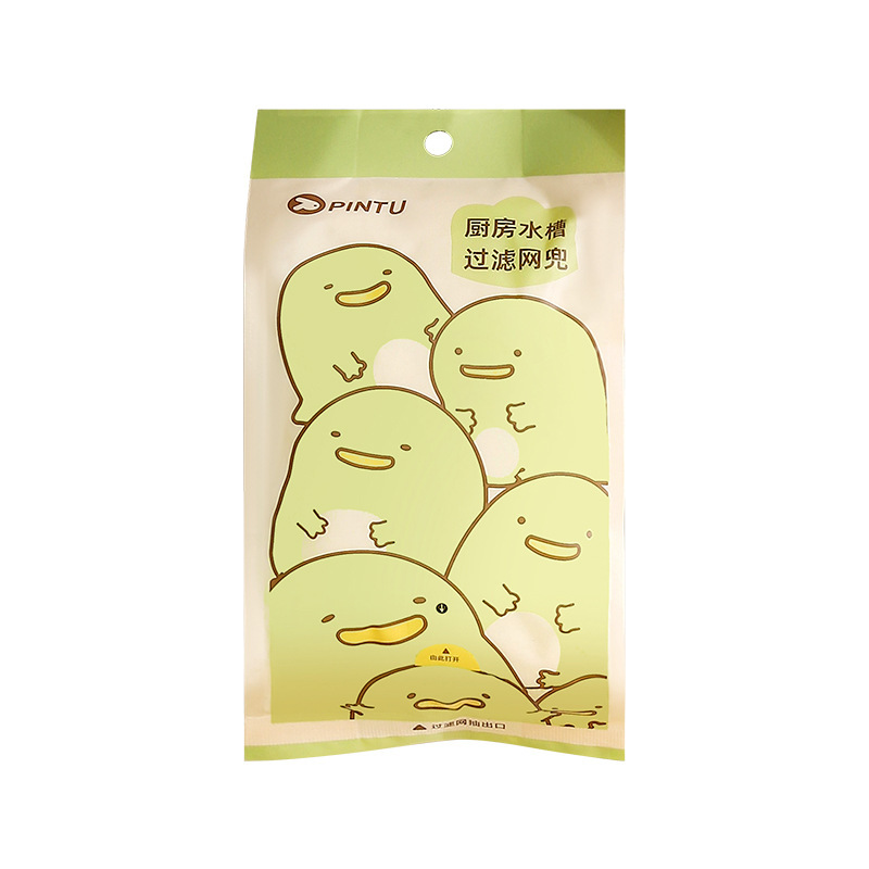 卡通水槽过滤网厨房家用洗菜盆一次性抽拉过滤网剩饭残渣过滤网兜|undefined