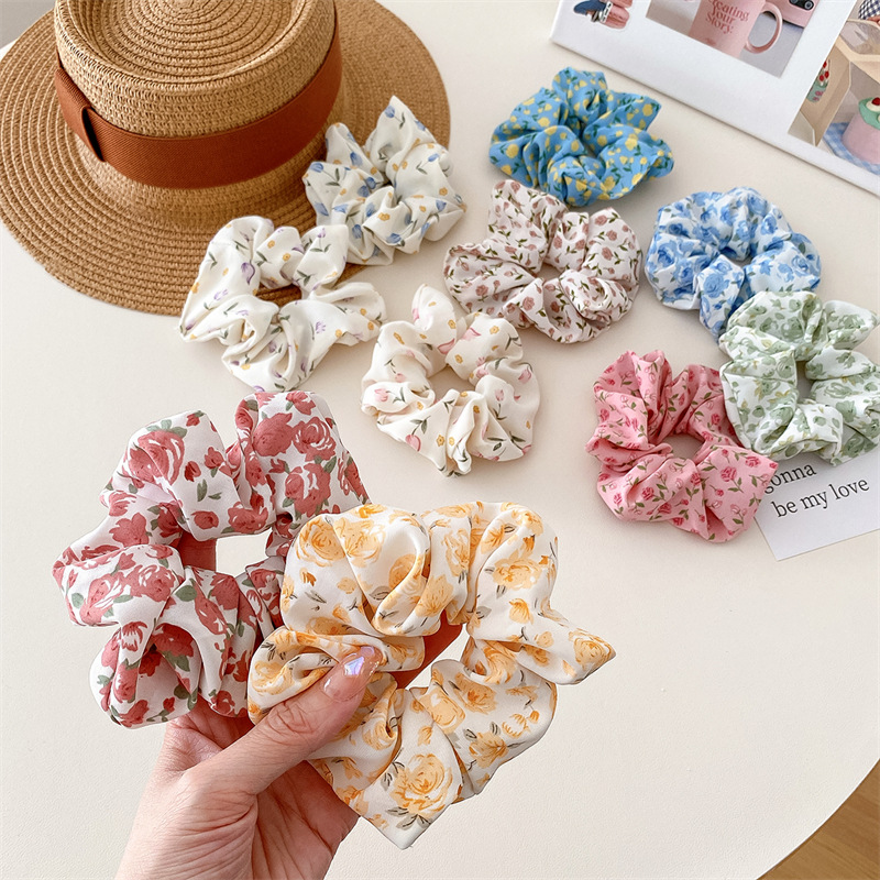 7g Weight Hair Tie Hair Accessories Type 1 Piece Quantity Daily, Street Occasion Cloth Material Flower, Horse Pattern Women's Gender Sweet Style Handmade, Handmade Craft Sweet Women's Flower Horse Cloth Handmade Hair Tie 3