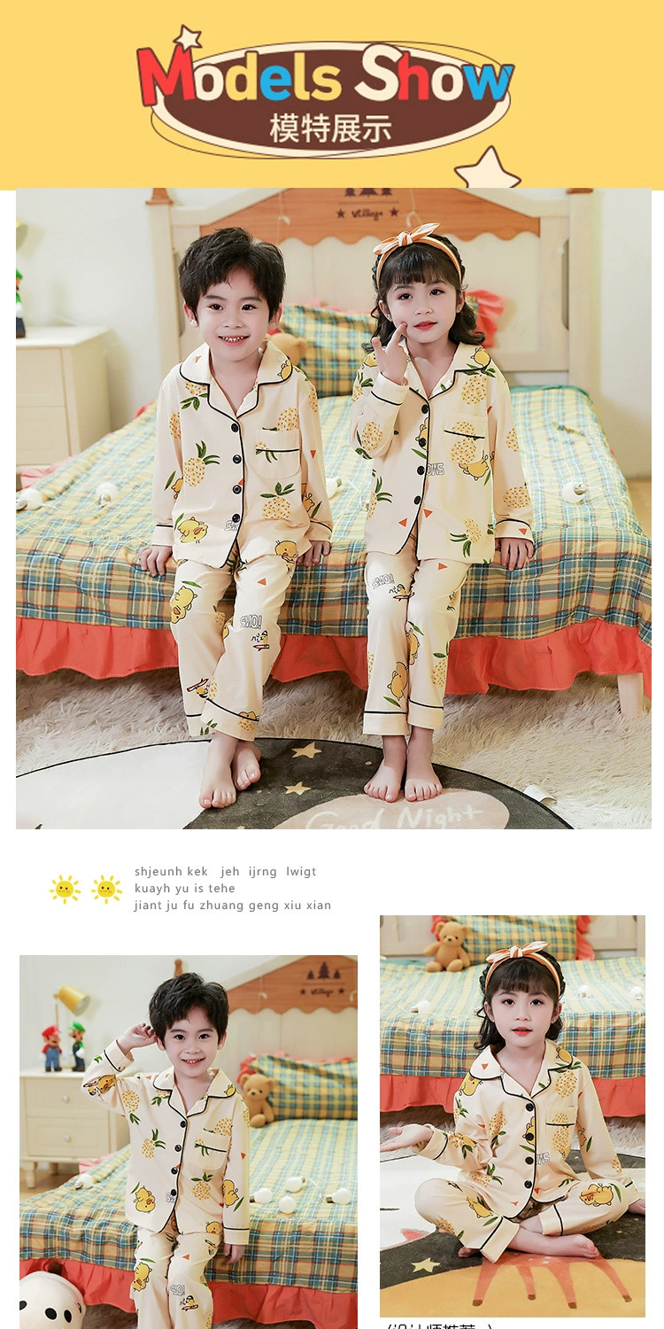 cotton nightgowns Dinosaur Cardigan Set Spring Children Pajamas Suit Long Sleeve Girls Sleepwear Full Autumn Kids Homewear Boys Pyjamas Set best nightgowns