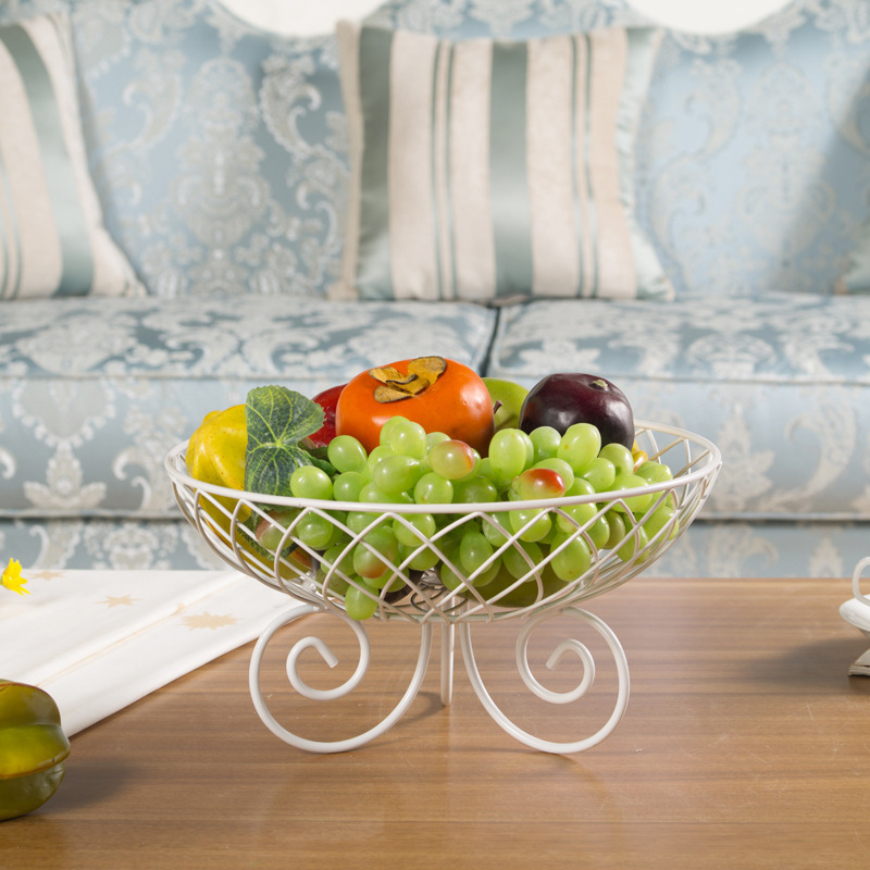 Plato de frutas de hierro forjado gancho de plátano sala de estar casera canasta de frutas de lujo ligera mesa de comedor dulces bocadillos plato