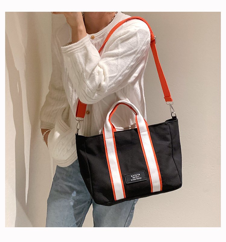 Fashion Large Capacity Wide Shoulder Strap Hit Color Portable Tote Bag Wholesale Nihaojewelry display picture 4