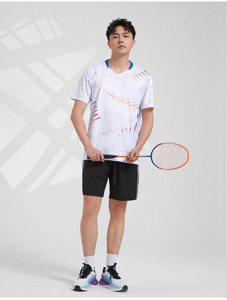 Traje de bádminton con sensación de hielo de secado rápido para hombres y mujeres, juego de ensayo de tenis transpirable, uniforme del equipo, bordado imprimible 7905