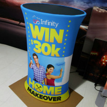 升降促销桌 折叠前台桌 LED发光展示桌铝合金快幕秀展会展台