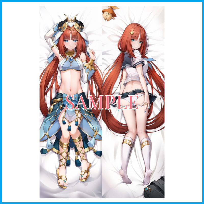 Funda de Almohada de Anime de Cuerpo Completo Nilu de Genshin Impact - Funda de Almohada Larga de Caricatura, Dropshipping