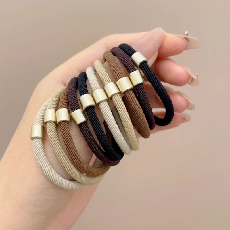 Simple curry cordón elástico duradero temperamento anillo de cabello 2025 nuevo tipo de banda de goma de cabello de alta calidad