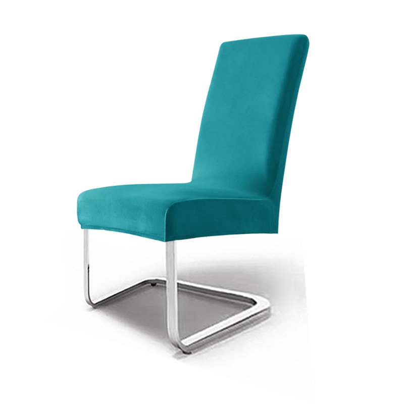 cubierta de silla de terciopelo elástica de plata gruesa cubierta de silla de comedor de hotel cubierta de polvo cubierta de silla de alto nivel sentido transfronterizo