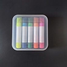5色盒装固体荧光笔套装 迷你可旋转凝胶状固体荧光笔厂家批发