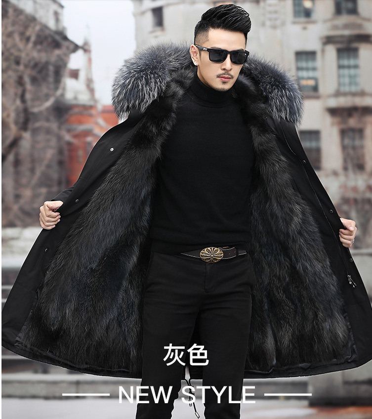 Pique superó el revestimiento de visón para hombres invierno nuevo abrigo de piel de estilo de invierno imitación de abrigo de piel de estilo largo