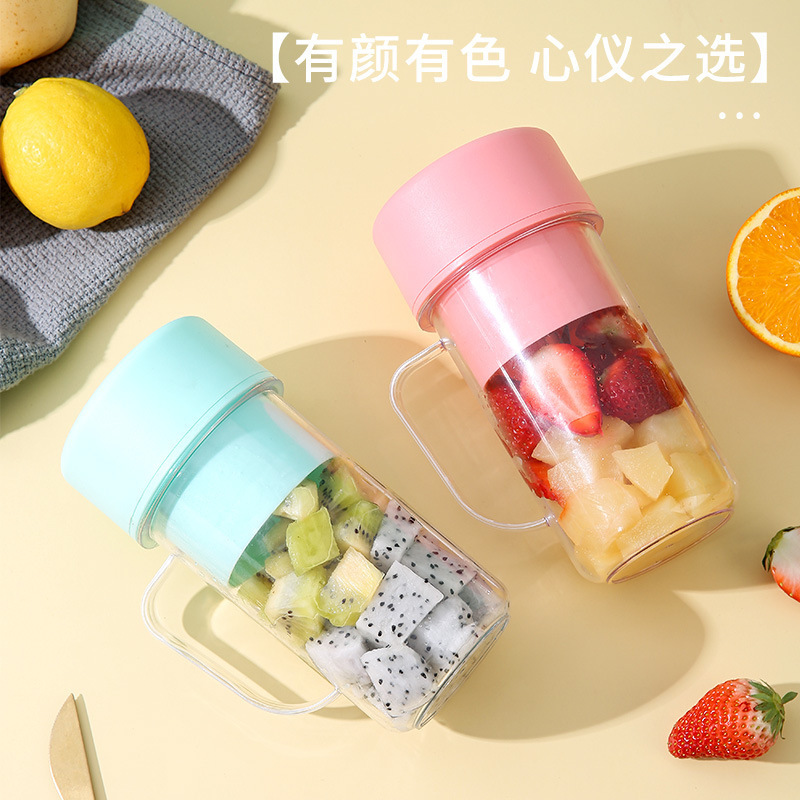 ストロー付きジュースカップ、ジューサー、USB充電式ポータブルジュースメーカー、携帯カップ、6枚刃フードプロセッサー、搾りたて|undefined