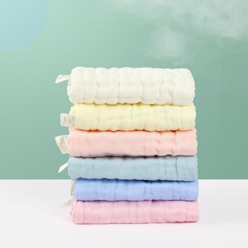 Baby diaper infant pure cotton washed gauze diaper solid color cartoon boneless 10-layer thickened model 15*40cm