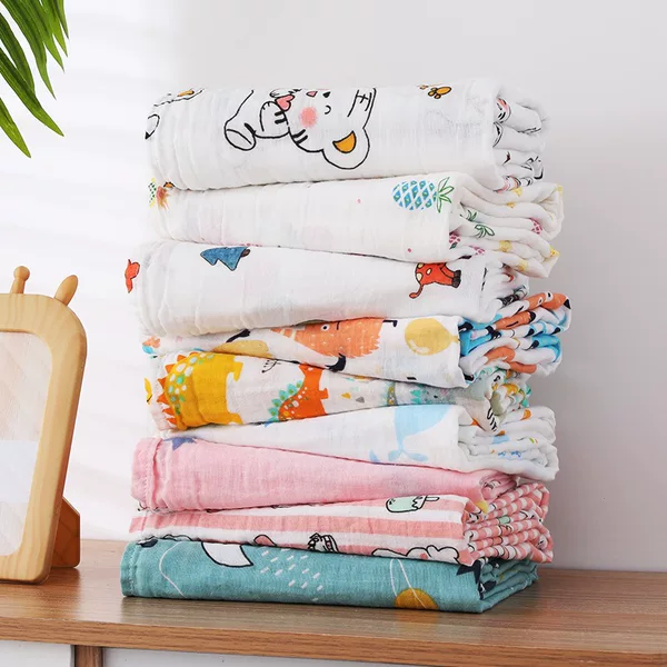 Newborn bath towel gauze wrap single quilt double-layer gauze bath towel thin single bath towel gauze blanket 120*150