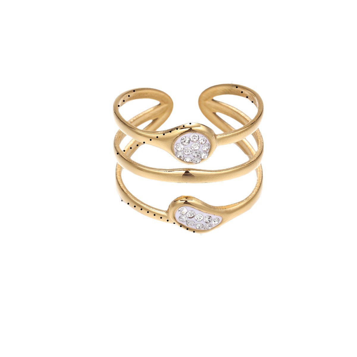 Tiana Europa y América acero inoxidable nicho de alta calidad sensación de diamante abierto anillo de titanio no desvanecerse venta al por mayor transfronteriza caliente