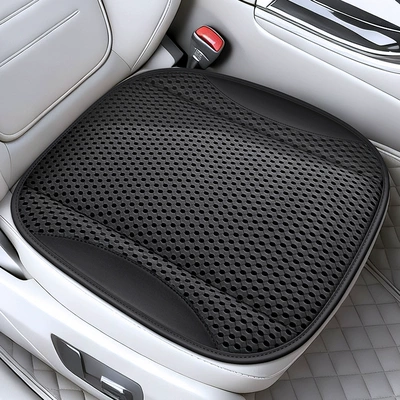 Car Seat Cushion, Summer Cooling and Ventilating Seat Cushion, Breathable and Heat-Dissipating, Household USB Fan Seat Cushion, Car Ice Silk Cooling Cushion (Multi-function pad) - 5-fans-1-piece-xh-t51-obsidian-black
