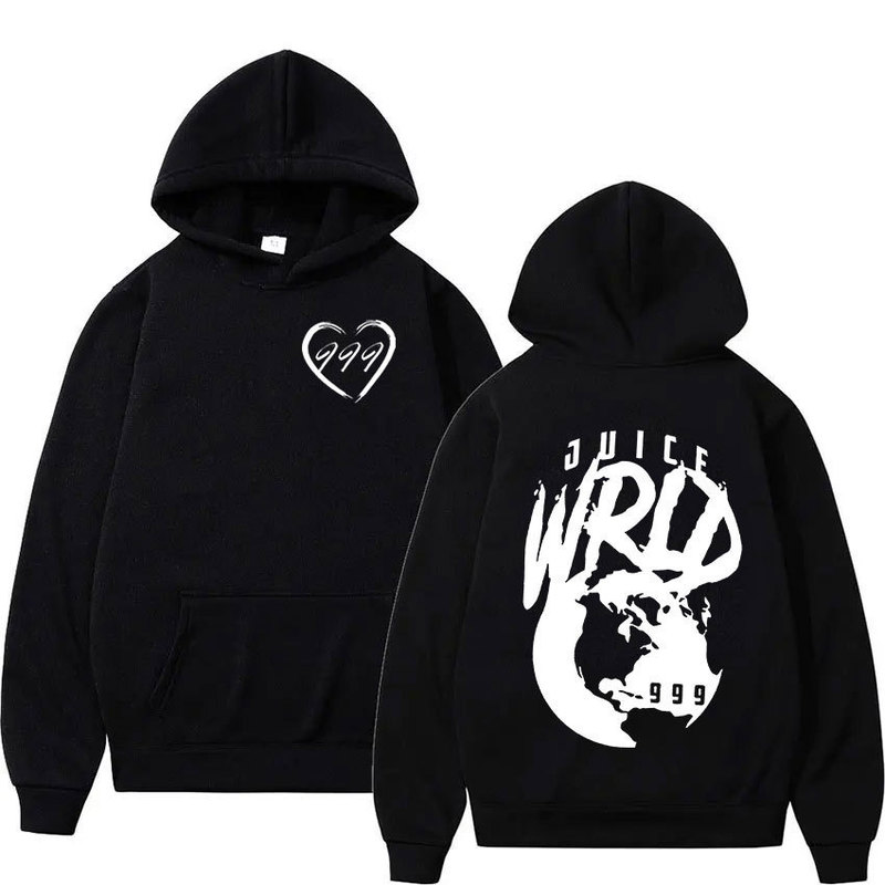 Rapper Juice Wrld 999 Pullover Fleece Loose Threaded Bottom Hoodie Rapper Juice Wrld 999 Pullover Fleece Loose Threaded Bottom Hoodie