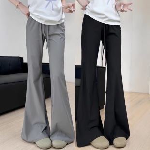 Ice Silk Flared Sun Protection Pants for Women, Summer Thin 2025 New Style, Drapey Casual Quick-Dry Sports Petite Flared Pants