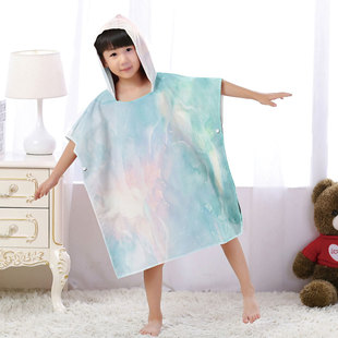 Color tie-dye hooded bath towel surfing Cape seaside dressing bathrobe printed hooded bath towel minimum order