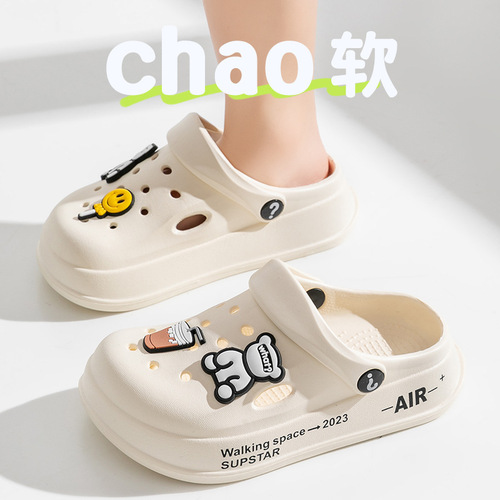 Children's Croc Shoes Summer Boys' Sandals Slippers Non-Slip Baby Girls' Slippers Outerwear Men's and Women's Beach Shoes
