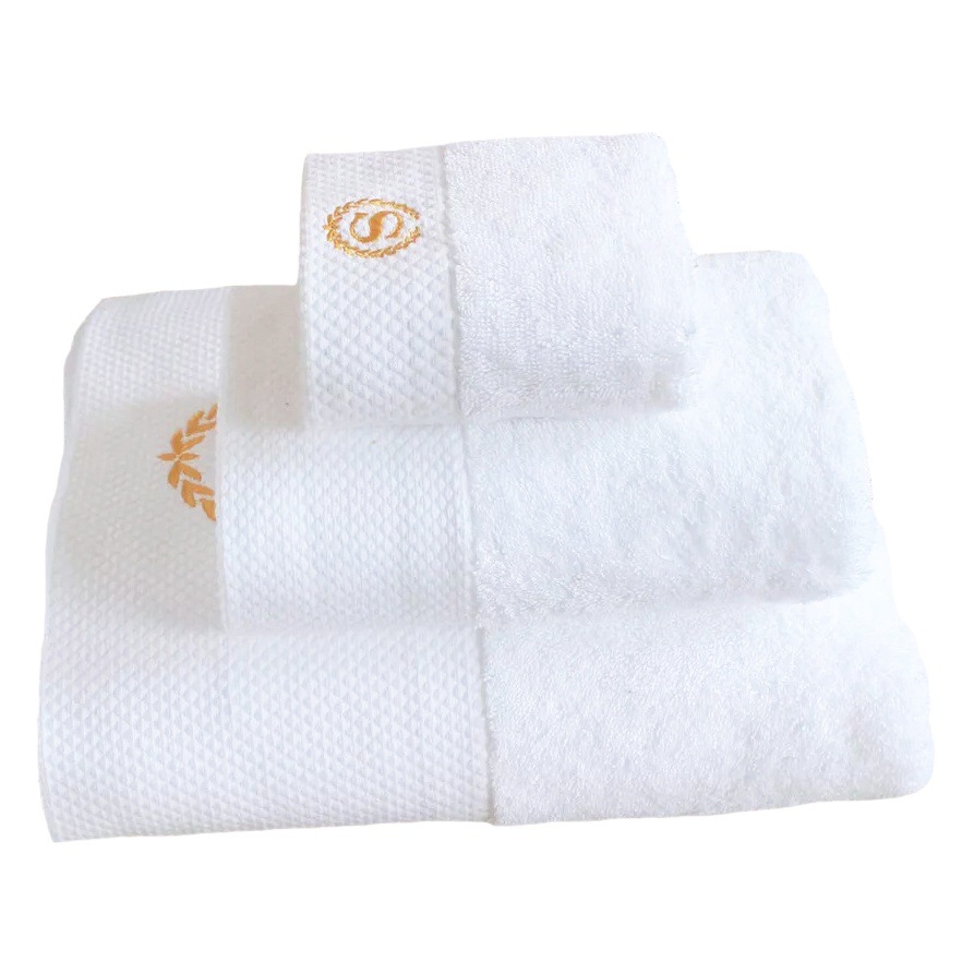 Five-Star Hotel All-Cotton White Towels and Bath Towels with Embroidered Logo, Specifically for Beauty Salons, Guesthouses, and Postpartum Care Centers