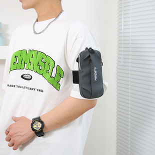 Fashion Mobile Phone Arm Bag Men's Vertical Crossbody Bag Solid Color Casual Shoulder Small Bag New Men's Bag Multifunctional Waist Bag