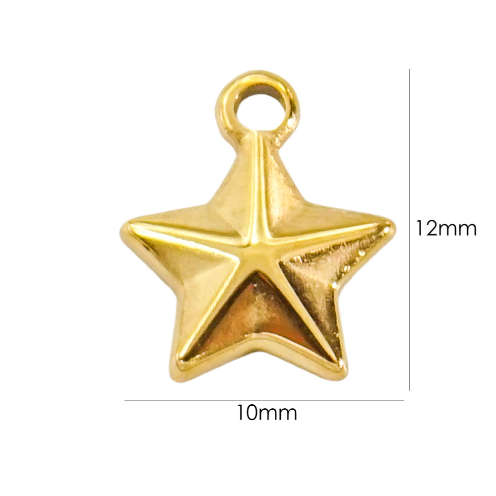 Zircon Inlay Material 1 Piece 304 Stainless Steel Zircon Star Heart Shape Pendant