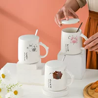 Рельефная мультяшная керамическая чашка для офиса, чашка для воды Malker, повседневная кофейная чашка, модная личность, студенческая чашка