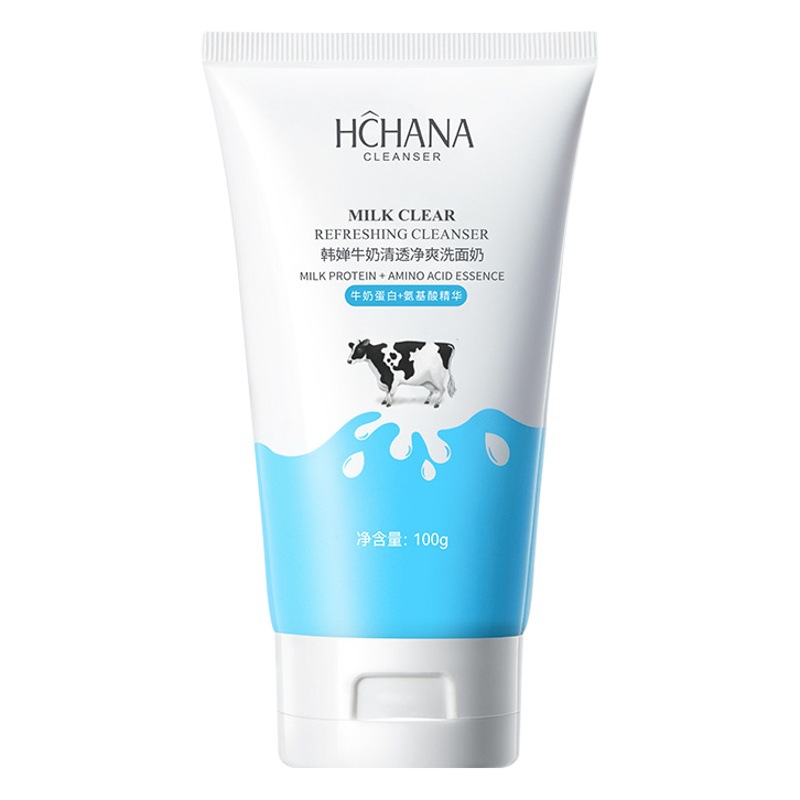 Han leche limpiador facial espuma densa limpieza profunda Hidratante no apretado hidratante cuidado de la piel limpiador al por mayor