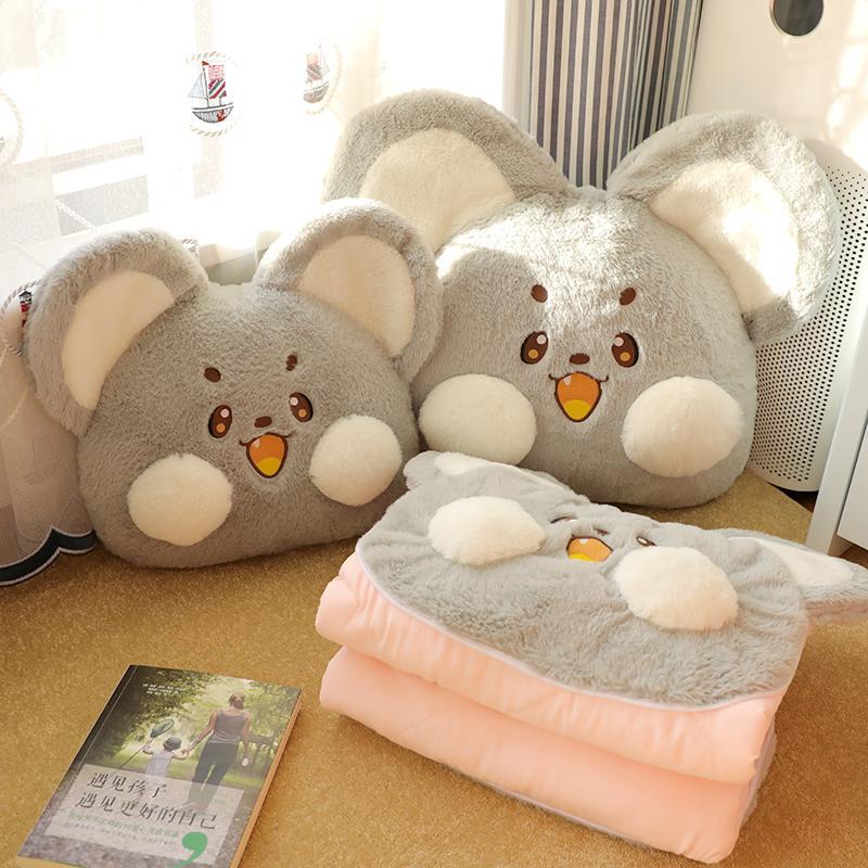 Invierno engrosado almohada colcha doble uso 2 en 1 almohada plegable para automóviles almohada de oficina siesta manta almohada