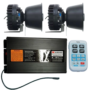 Wireless siren 400W loudspeaker high-pitched alarm amplifier AS940G+ with cooling round speaker