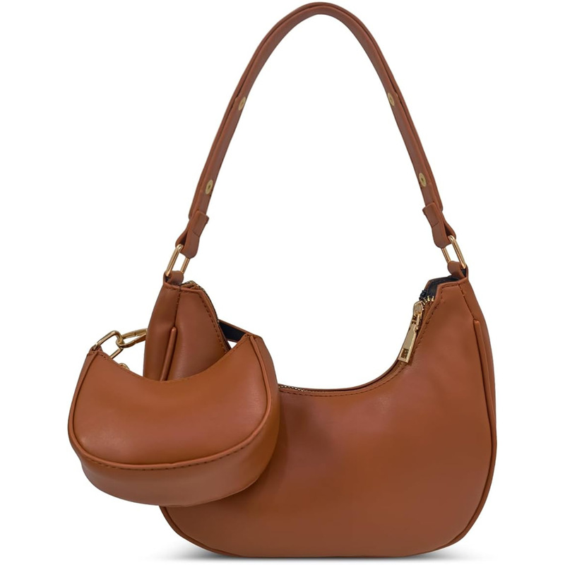 Vegan Eco-Friendly Women's Shoulder Bag, Crescent-Shaped Handbag, Cute Hobo Bag, Faux Leather Accessories, Mini Small Bag