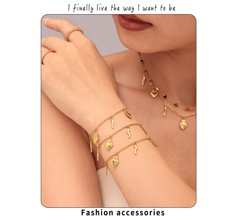 Square Sugar Stainless Steel Necklace And Bracelet Jewellery Set_voghion.com