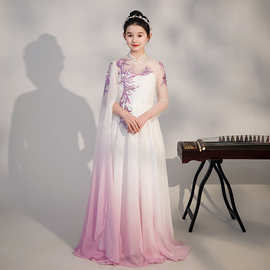 儿童古筝专业演出服2026春季大童高端中国风中学生艺考舞台表演服