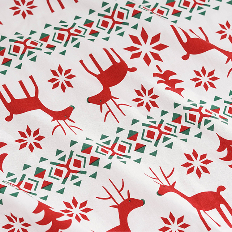 Diseño de patrón de estilo navideño cómodo 100% algodón textil impreso tela de ropa