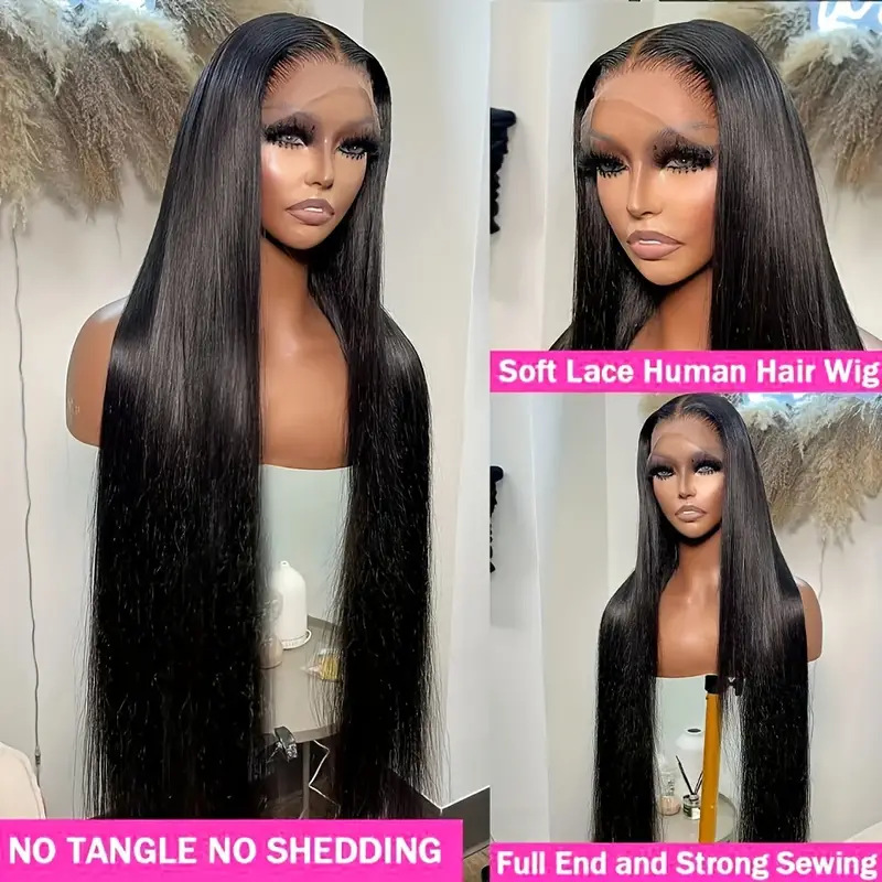 Amazon Cross border Trade Fashion 13 * 4 Lace Straight Hair Wig Hot Selling Pre Lace Split Straight Hair Headwear