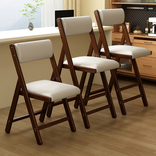 Folding Chair Stool Balcony Bamboo Portable Home Small Table and Chair Leisure Dining Soft Dining Chair Backrest Chair