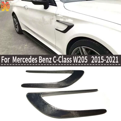 Suitable for Mercedes-Benz C- class W205 carbon fiber leaf plate air outlet to double door sports side air outlet decoration