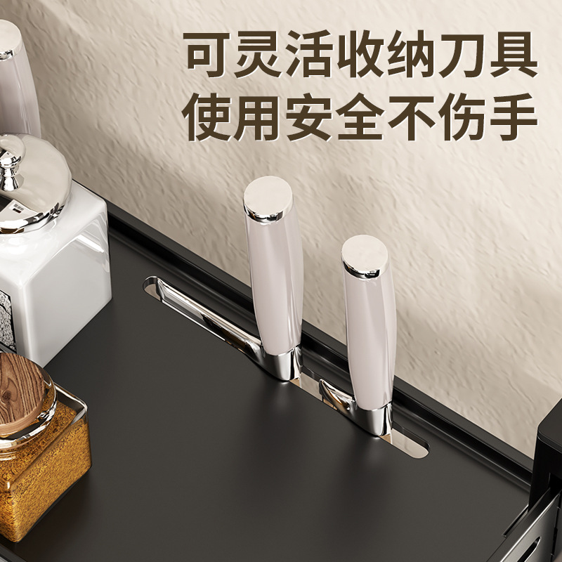 Estante de almacenamiento de artículos de cocina con condimento doméstico multifuncional para almacenar artefactos en la mesa ajustable para palillos y herramientas de almacenamiento