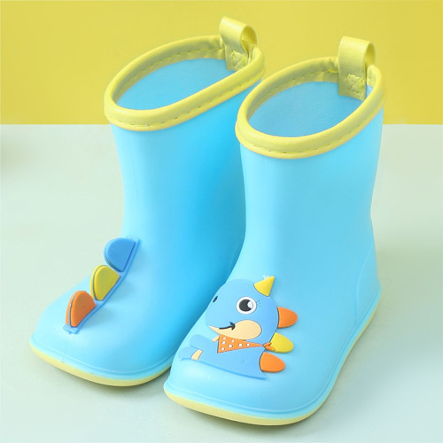 New children's rain boots Cartoon AB version dinosaur baby rain boots Boys and girls cotton water shoes Kindergarten children's shoes