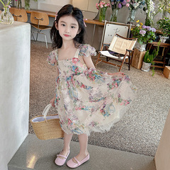 女童夏裝連衣裙2024新款網紗裙兒童夏季裙子大童蓬蓬紗公主裙夏天