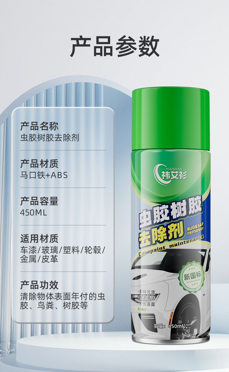 Car Glass Glue Remover, Car Paint Insect Glue Stain Powerful Removal Spray, Tree Sap, Bird Droppings, Oil Stain Elimination and Maintenance Agent
