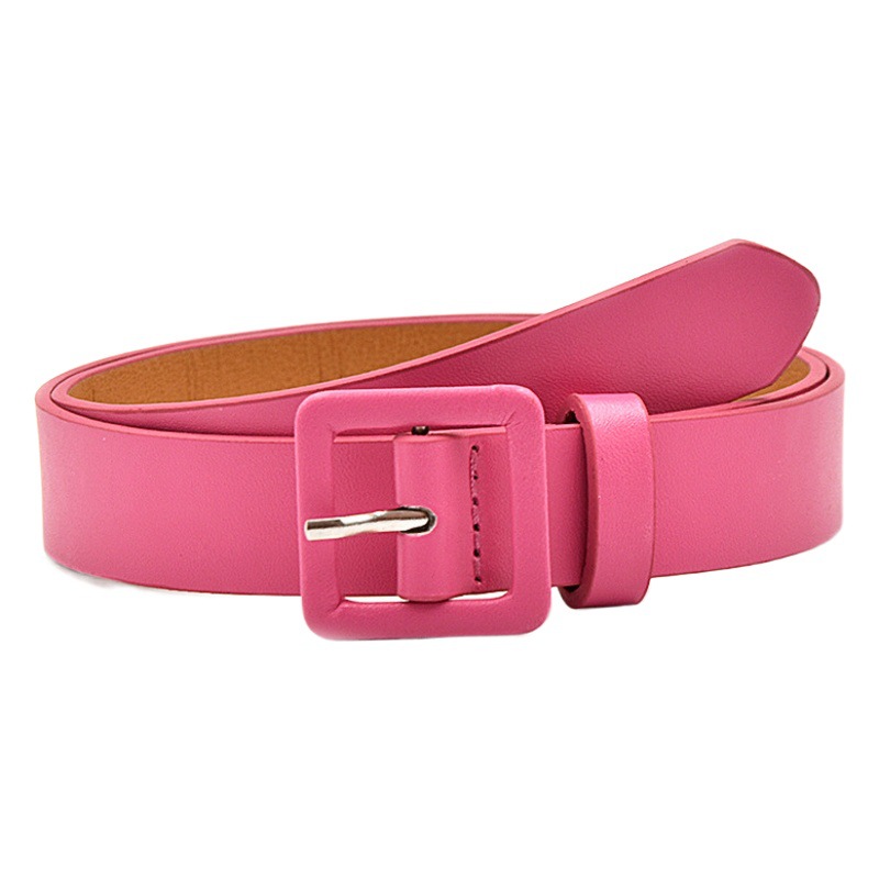 2023 bolsa hebilla cinturón de moda femenina color sólido hebilla cuadrada pequeña versátil jeans decorativos accesorios de ropa cinturón ancho de mujer