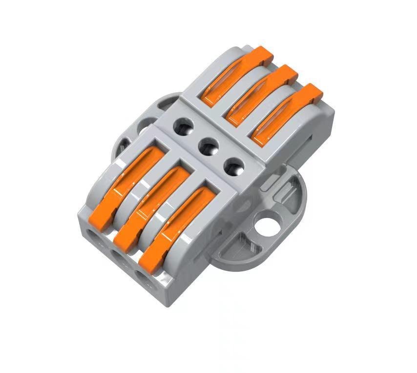 El divisor de cable del conector rápido tiene orejas para facilitar la fijación de cables duros blandos, terminales universales, dos en dos y dos en cobre puro