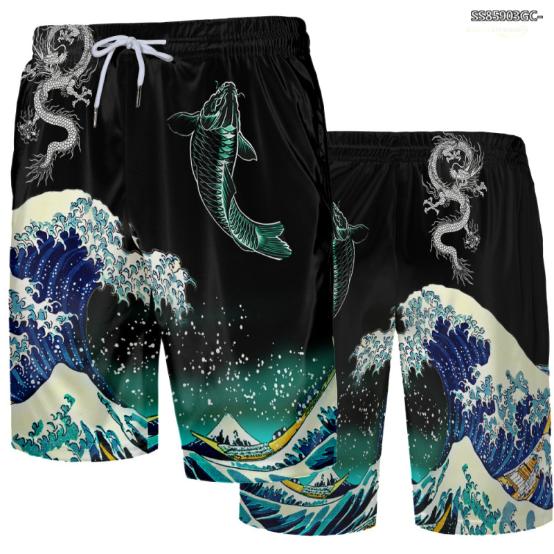 Premium Men's Beach Shorts Quick-Dry Swim Trunks Harajuku Japanese Wave 3D Print Summer Men's Mesh High-Quality Pants Premium Men's Beach Shorts Quick-Dry Swim Trunks Harajuku Japanese Wave 3D Print Summer Men's Mesh High-Quality Pants