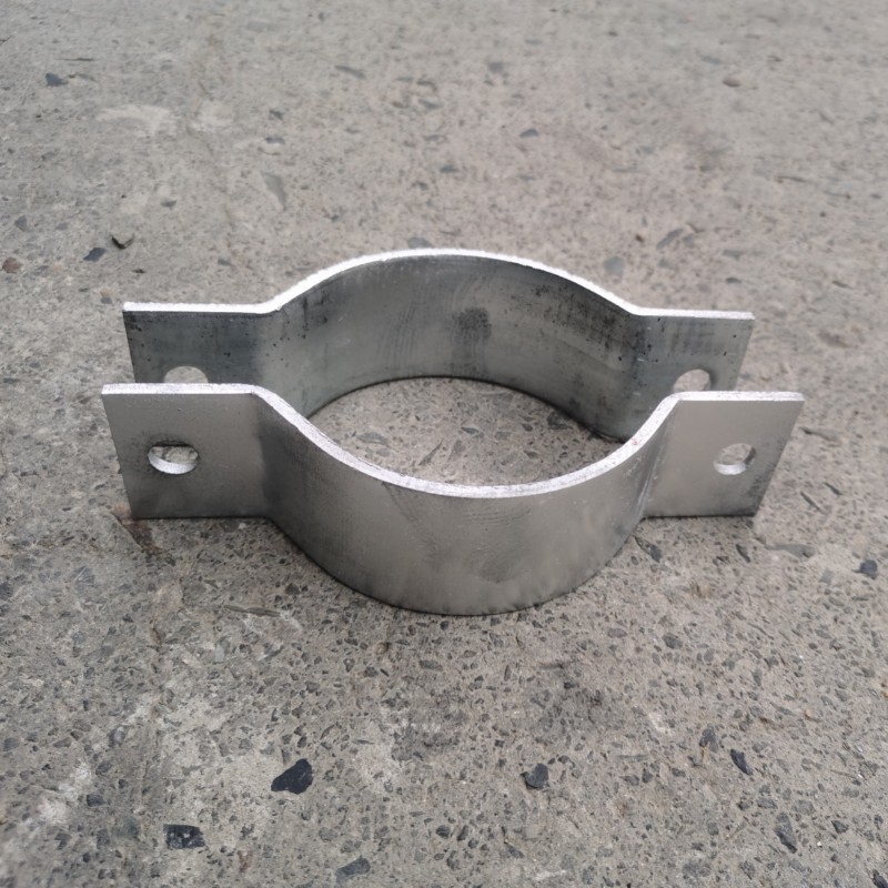 现货热镀锌加厚电线杆抱箍加强50*5双C型管卡扁铁圆管路灯杆卡箍