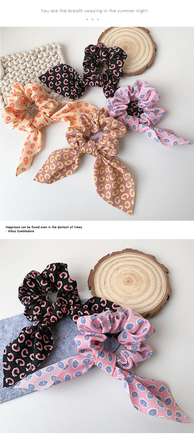 Scrunchies Florales De Moda Coreana Para El Cabello display picture 4