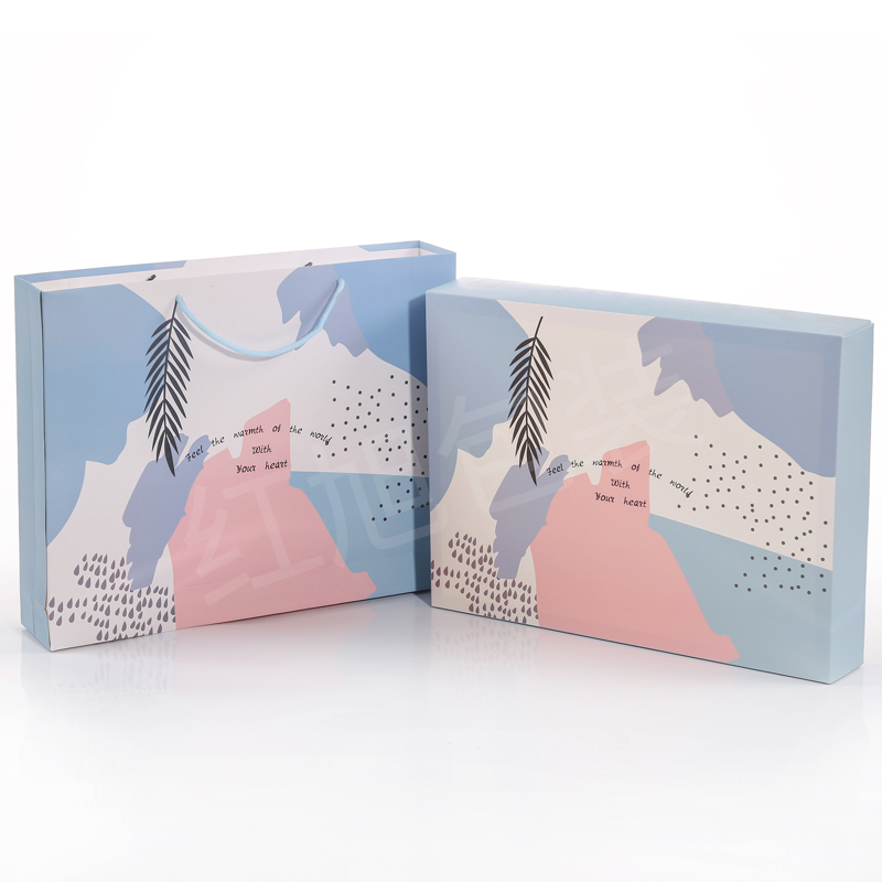 Toallas de baño de tres piezas caja de embalaje vacía caja de regalo de boda caja de regalo portátil de ventana abierta