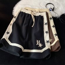 潮宽松型时尚潮牌休闲裤夏季男青春流行五分裤微弹中高腰哈伦裤
