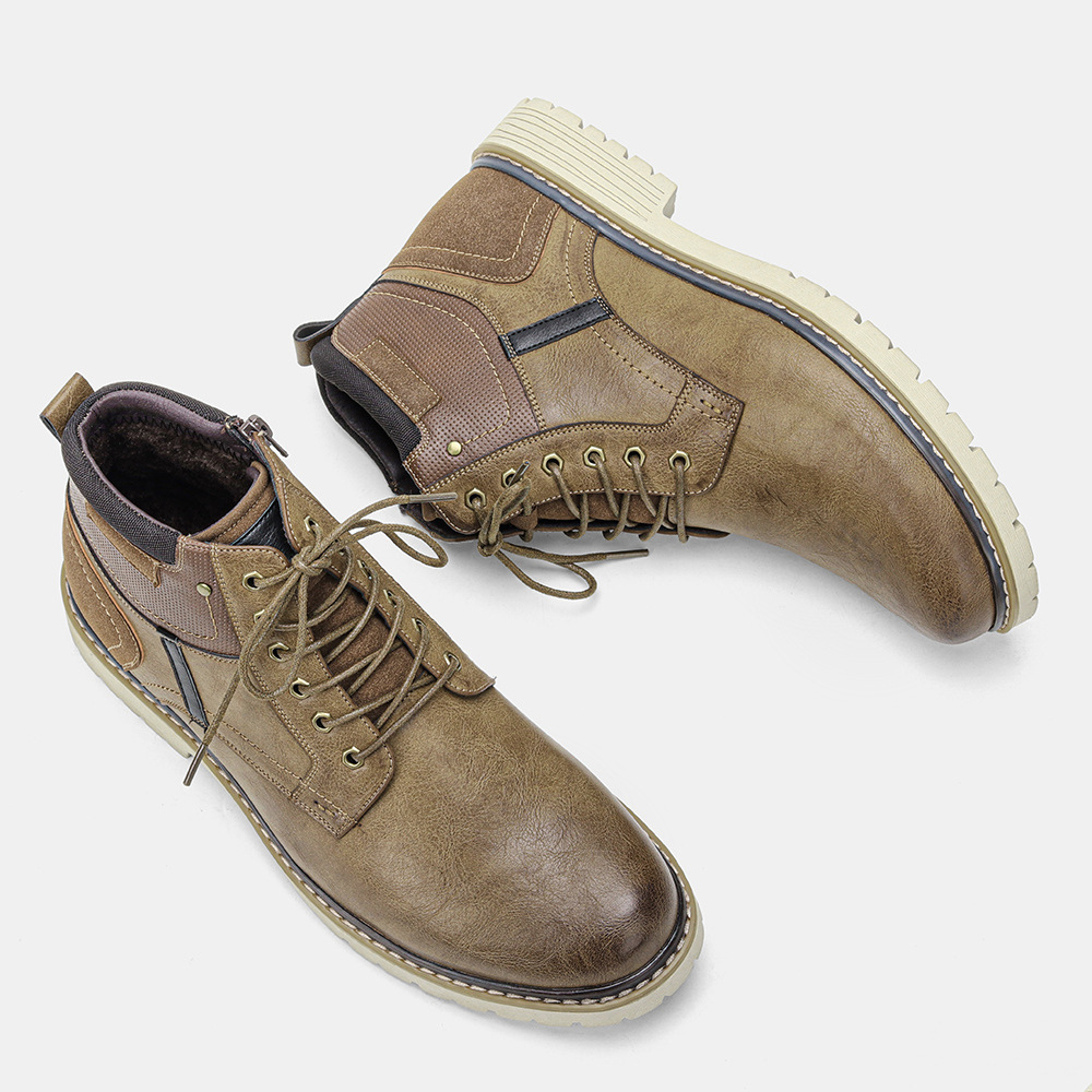  Men's Martin Boots Independent Station Retro Color Polished Ankle Boots Cross-border Trade Men's Shoes Plus Size Autumn and Winter Men's Boots_voghion.com