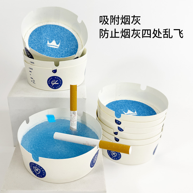 Disposable ashtray with sand to prevent ash from flying, suitable for office, made of foam, thickened and hardened, for hotel and home use, with lid