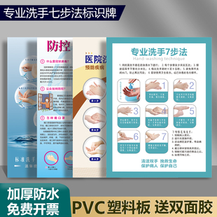 Seven-step Standard Hand-washing Method for Epidemic Prevention Wall Sticking Kindergarten Indication Sticking Sketch 67 Steps