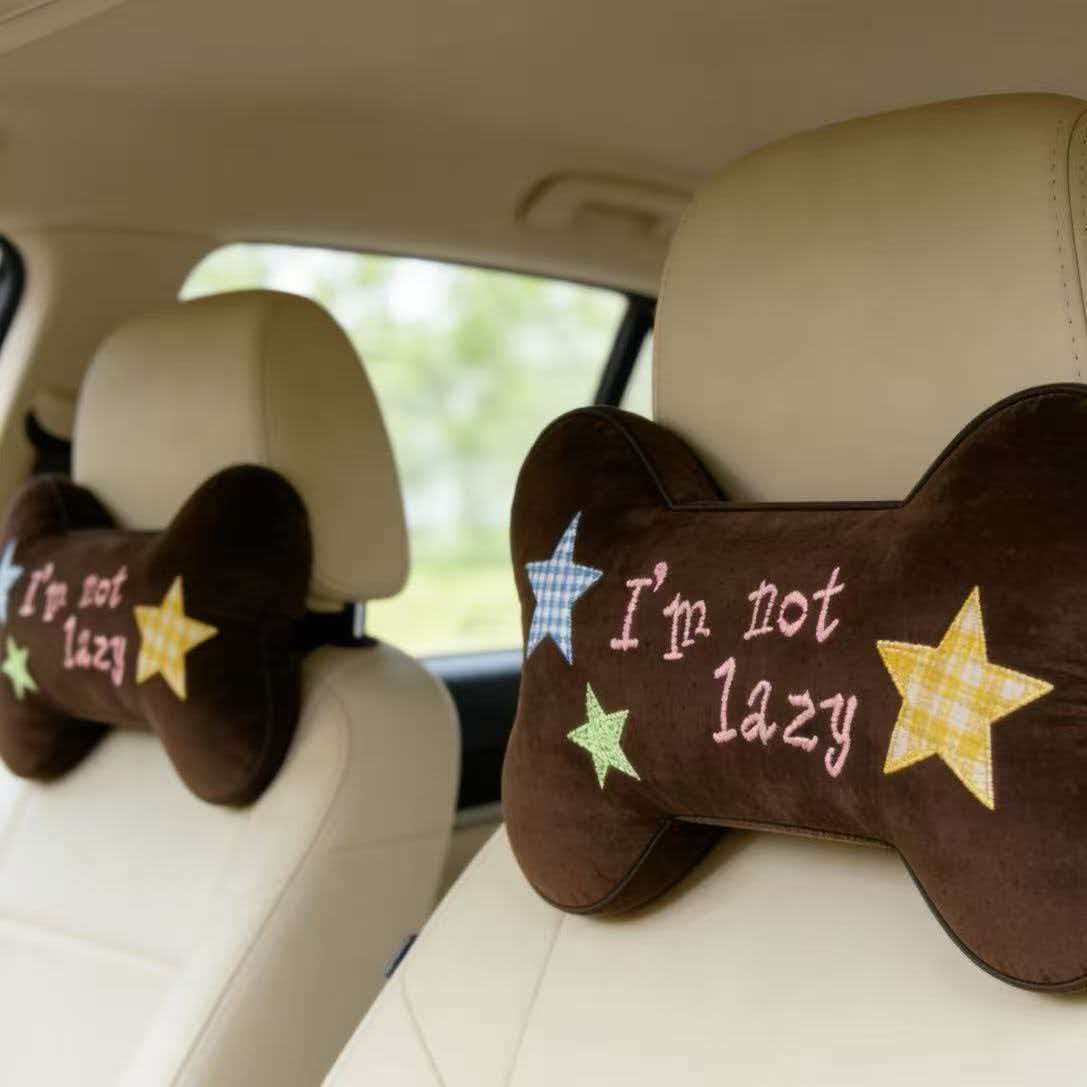 Car Headrest, Universal for All Seasons, West Highland Summer Ice Silk Breathable Neck Pillow, Plush Cushion for Car Use